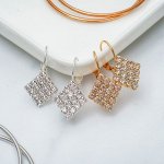 Серьги со стразами &quot;Ромб&quot; блеск, цвет МИКС