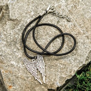 Кулон унисекс "Крылья", цвет чернёное серебро, 42см