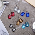 Серьги из стекла &quot;Яркий день&quot; прямоугольник, цвет МИКС