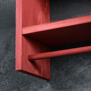 Полка деревянная "Полотенчик", цвет красный, 28 х 40 х 16 см