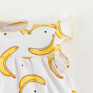 Платье-боди Крошка Я &quot;Бананы&quot;, белый, рост 62-68 см