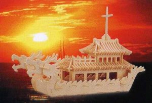 Сборная деревянная модель Чудо-Дерево Корабли Лодка Дракона (8 пластин)11
