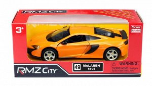 554992 Машинка металлическая Uni-Fortune RMZ City 1:32 McLaren 650S, инерционная, 2 цвета (желтый, синий)