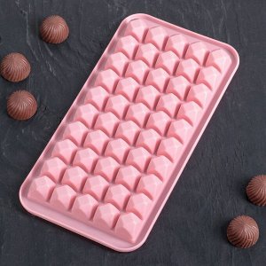Форма для льда и шоколада «Сапфир», 25x13x2 см, 50 ячеек, цвет МИКС