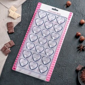 Форма для шоколада «Сердца», 28-14 см, 21 ячейка