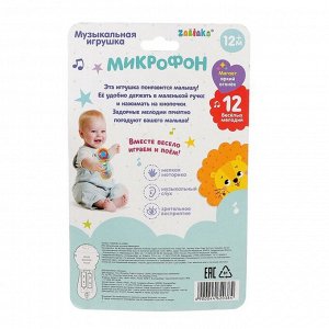 Музыкальная игрушка «Микрофон», свет, звук