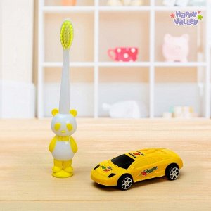 Зубная щётка с игрушкой «Чемпион по чистке зубов», цвета МИКС