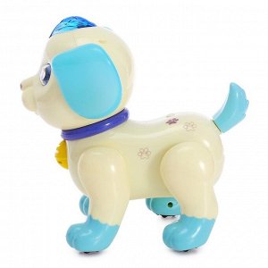 Робот-собака, «Умный питомец», радиоуправляемый, русский звуковой чип, цвет бело-голубой