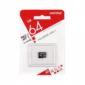 MICRO SD 64Gb Smart Buy Class 10 UHS-I без адаптера SD