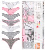 Трусы стринги недельки Nicoletta 7шт, M-XL / NTT98257