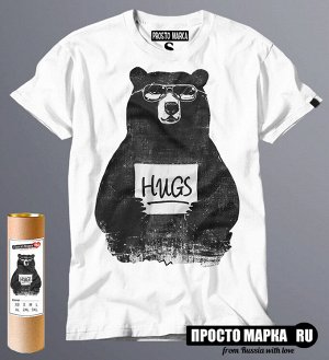 Мужская футболка с медведем hugs