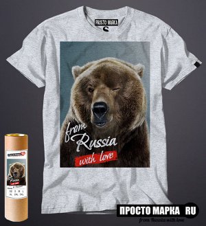 Мужская футболка с медведем - From Russia with love