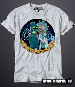 Мужская футболка Рик и Морти Space alcoholics