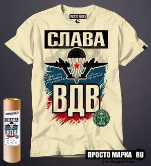 Мужская футболка Слава ВДВ с флагом России New