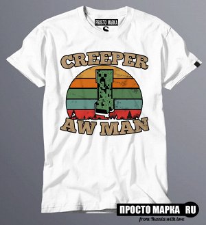 Мужская футболка Майнкрафт CREEPER AW MAN