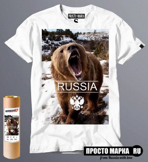 Мужская футболка с медведем Russia