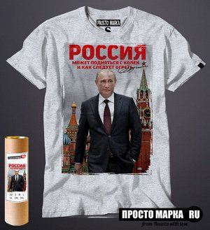 Мужская футболка Россия может подняться с колен!