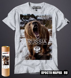 Мужская футболка с медведем Russia