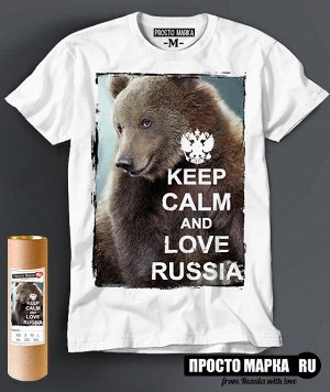 Мужская футболка с медведем keep kalm