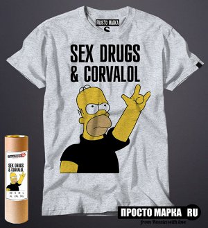Мужская футболка Sex drugs & corvalol