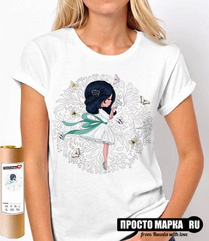Женская футболка Девочка с бабочками