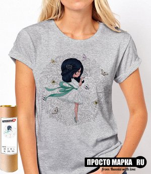 Женская футболка Девочка с бабочками