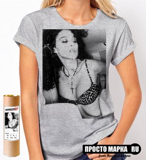 Женская футболка «Моника Белуччи с сигаретой»
