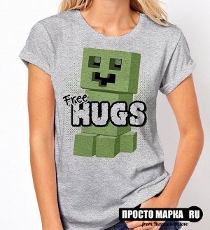 Женская футболка Майнкрафт Free HUGS