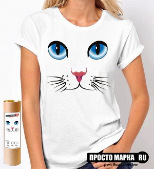 Женская футболка с глазами кошки