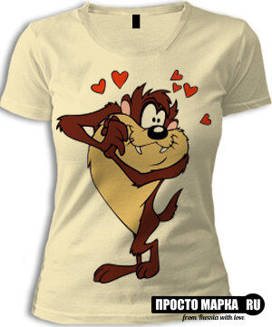 Женская футболка «tazz с сердечками»