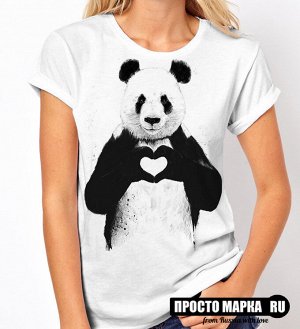Женская футболка Панда с Сердцем