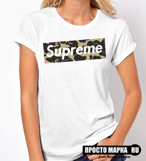 Женская футболка logo SUPREME military
