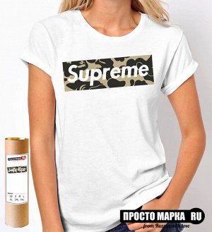 Женская футболка logo SUPREME military