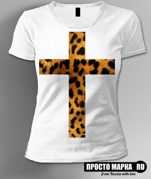 Женская футболка с леопардовым крестом
