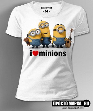 Женская футболка i Love minions (new)