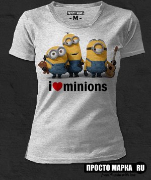 Женская футболка i Love minions (new)