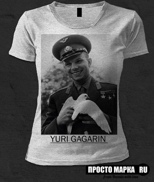 Женская футболка Гагарин с голубем
