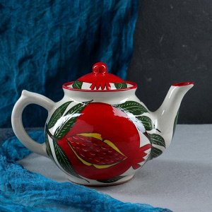 Набор чайный Риштанская керамика "Гранаты", 9 предметов (чайник 1 л, пиалы 0,5/0,3 л)