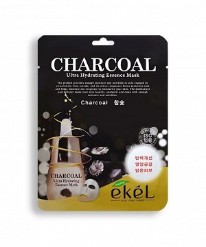 Тканевая маска с древесным углем Ekel Charcoal Ultra Hydrating Essense Mask