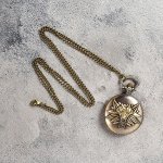 Часы карманные кварц на цепочке 80 см, &quot;Волчий оскал&quot;, d=4.5 см, h=7 см