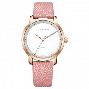 Часы наручные женские Gepard, белый циферблат, розовый ремешок, 1252A3L6-17 3613322