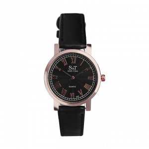 Часы наручные женские "СиТ", циферблат d=3,6 см, черные