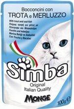 Simba Cat Pouch паучи для кошек форель с треской 100г