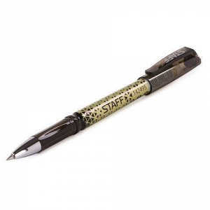 Ручка стираемая гелевая STAFF, ЧЕРНАЯ, хромированные детали, узел 0,5 мм, линия письма 0,35 мм, 142495