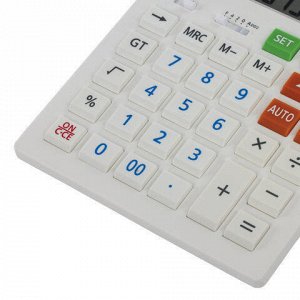 Калькулятор настольный STAFF STF-555-WHITE (205х154 мм), CORRECT, TAX, 12 разрядов, двойное питание, 250305