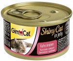 GimCat ShinyCat консервы для кошек из курицы с крабом 70 г