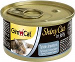 GimCat ShinyCat консервы для кошек из тунца с креветками 70 г