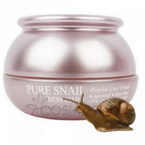 Bergamo Антивозрастной крем для лица с муцином улитки Pure Snail Wrinkle Care Cream
