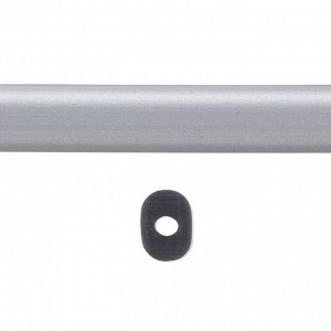 Шнур силиконовый полый, овальный, 10*8.5мм, серый металлик, 91 см
