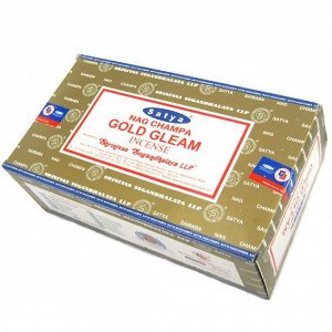 SATYA прямоуг. благовония Gold Gleam ЗОЛОТОЙ БЛЕСК 15гр. блок 12шт.